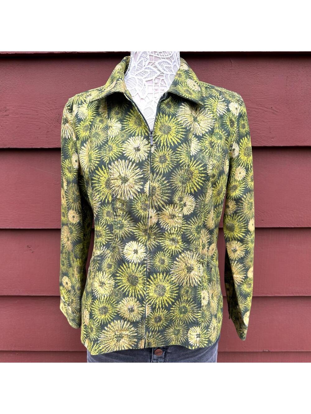 Christopher & Banks Floral Sunburst Blazer Jacket Cottagecore Ecletic